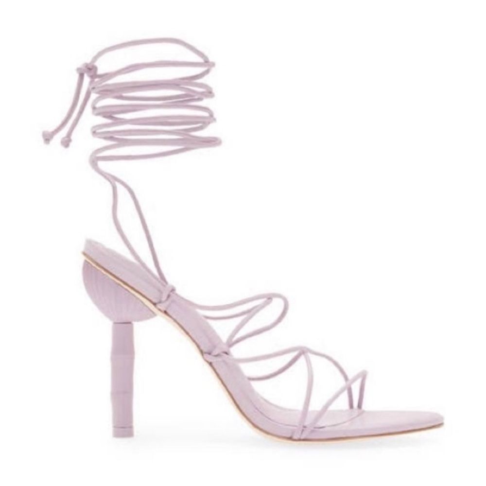 Cult Gaia Soleil Lace Up Strappy Heel Sandals in Lavender, New, Size 42 - Picture 12 of 12
